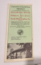 Tacony-Palmyra Bridge New Jersey Philadelphia 1956 Brochure Guide Map