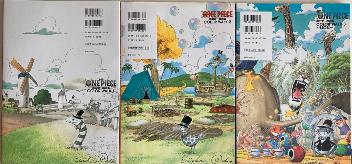 One Piece Color Walk 1, 2 & 3 Art Book by Eiichiro Oda Japanese