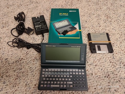 Hewlett Packard HP 200LX 4MB RAM PDA Palmtop PC w power adapter floppies cables - Photo 3 sur 24