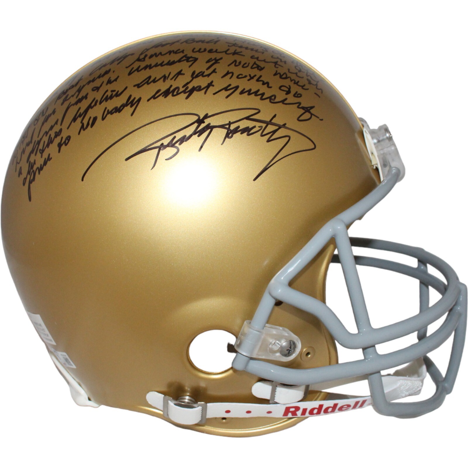 Rudy Ruettiger Autographed Signed Notre Dame Vsr4 Authentic Helmet Story Beckett 