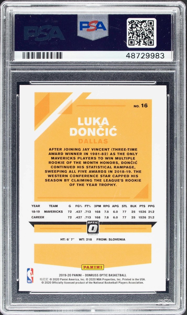 2019 Donruss Optic Luka Doncic #16 PSA 10 | eBay