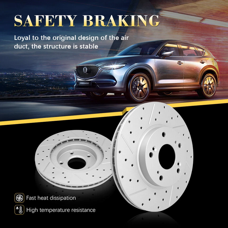 Juego de rotores de disco de freno delanteros traseros perforados para Nissan Murano 2015 2016 2017 2018 Foto 2 de 4