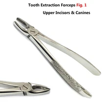 Tooth Extraction Forceps Fig.1 Dental Upper Centrals Canines Incisors Pedo Kid