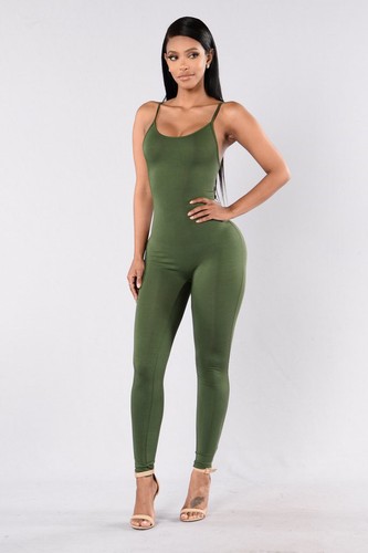 abito tuta intera verde militare smanicata donna comodo leggero pantaloni  4679 | eBay