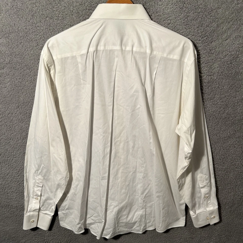 BCBG Attitude Modern Fit Button Down Barrel Cuff Dress Shirt Men's XL White - Image 3 of 4
