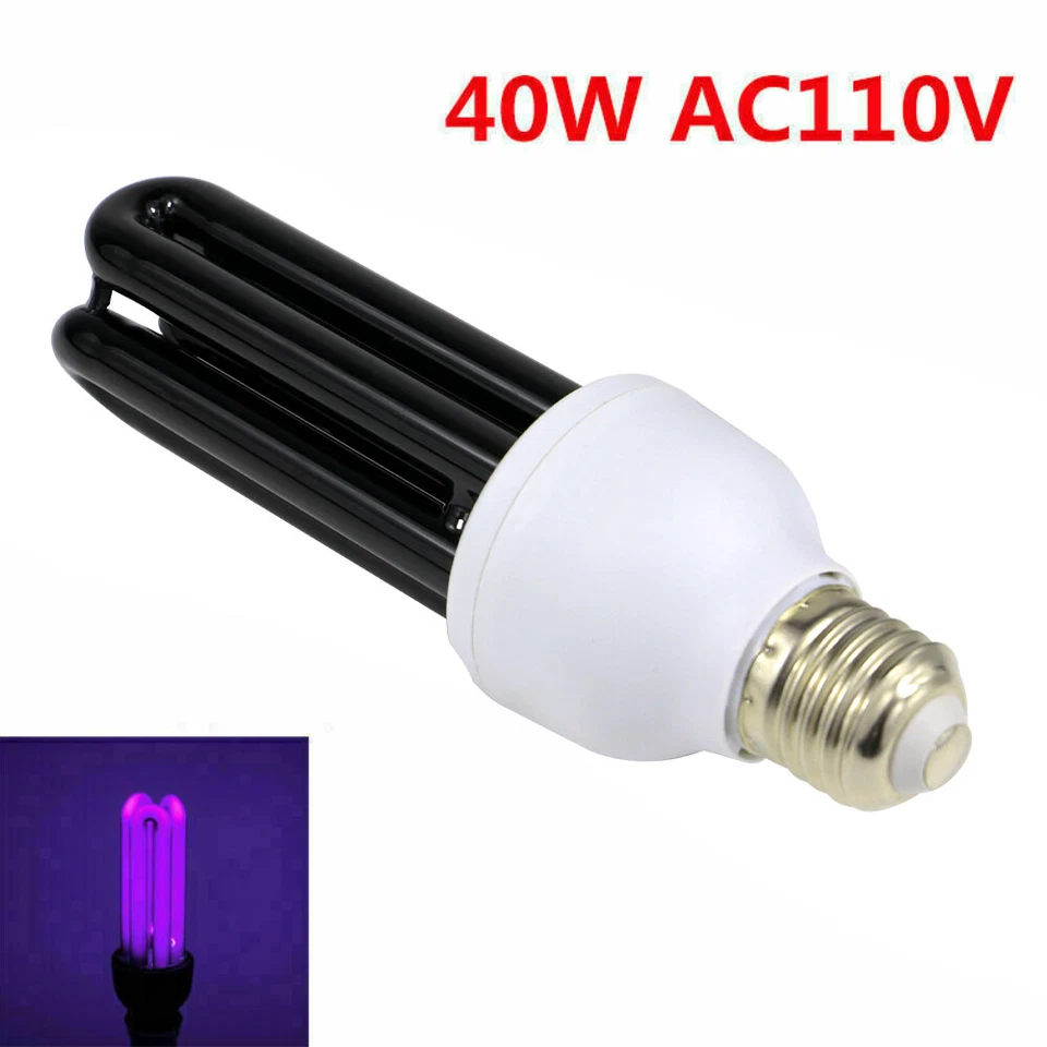 E27 110V/220V Blacklight Low Energy 365nm UV Light Bulb Screw Ultraviolet Lamp - Image 4 of 4