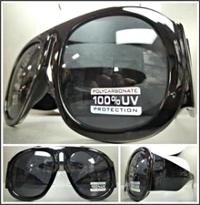 OVERSIZED EXAGGERATED VINTAGE RETRO Style SUNGLASSES Super Thick XL Black Frame