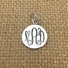 Sterling Silver Monogrammed Personalized Engraved Round Disc Pendant
