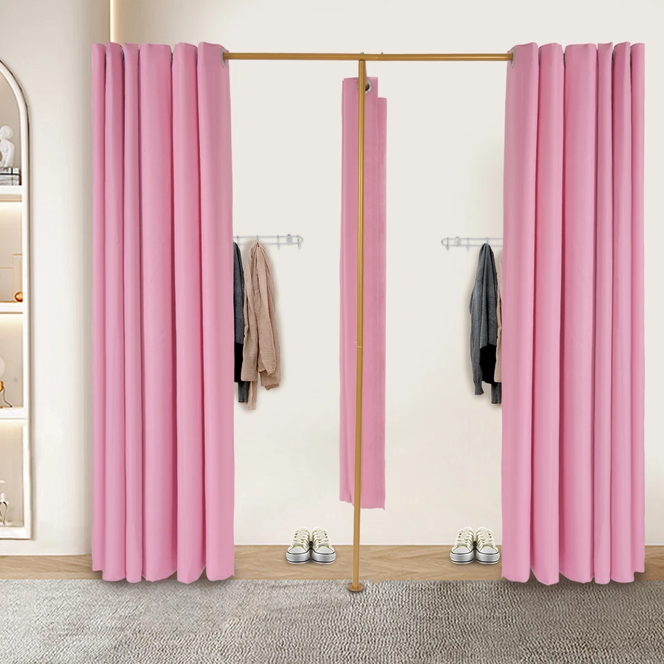 Vestidor doble rosa claro tienda de ropa esquina vestuario Foto 2 de 4