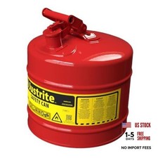 Type I Gasoline Safety Can - Galvanized Steel - 5 Gallon - Red - Made in USA
