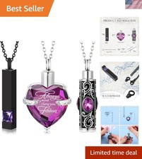 Elegant Memorial Pendant Set: 3 Cremation Urn Necklaces with Zircon Design