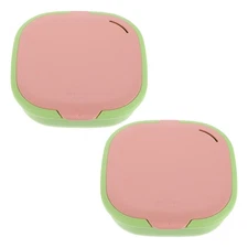  2 Pcs Dentures Travel Case Cute Slim Retainer Aligner with Mirror
