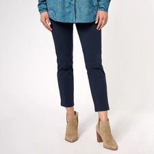 Susan Graver Weekend Sz 3X Premium Stretch Slim-Leg Ankle Pants NAVY A610537