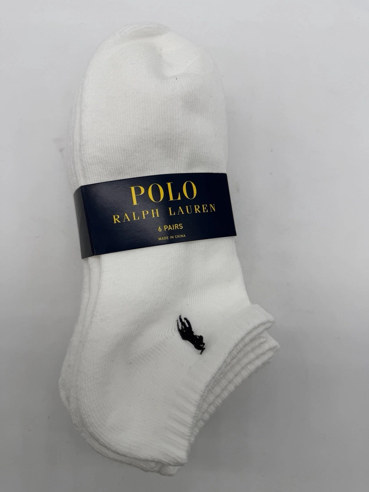 NEW 6 PAIRS PACK POLO RALPH LAUREN WOMEN NO SHOW SOCKS WHITE SIZE 9-11