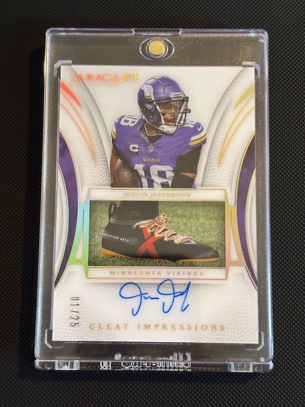 2025 Immaculate Justin Jefferson Cleat Impressions On Card Auto #01/25 Vikings