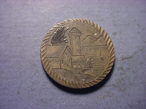 Indian Head Cent 1859 Love Token Farm Scene #101722