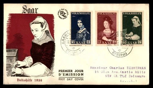 Mayfairstamps Germany FDC 1956 Women in Costume Volkshilfe First Day Cover aaw_6