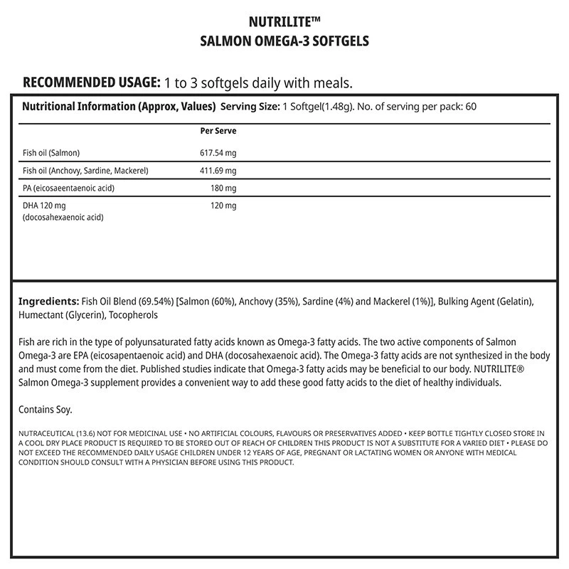 Nutrilite Salmón Omega 3 – 60 Cápsulas / Cápsulas Blandas | Genuino Amway Fresh Date Foto 2 de 2