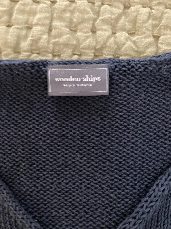 Wooden Ships Lobster Roll Crew Cotton Sweater Top Knit Lightweight Women’s S/M - Image 4 of 4