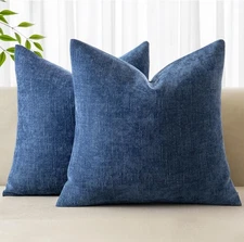 MIULEE Decorative Burlap Linen Throw Pillow Covers Modern Farmhouse 18x18 2pk