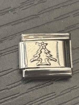 Geprägter Stern Topper Weihnachten immergrüner Baum Charm Link für Nomination Armband