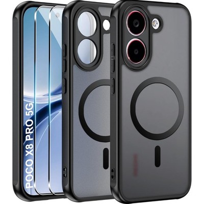 Hülle Poco X8 Pro 5G Magnetisch Schutzfolie Silicone Case Slim Handyhülle