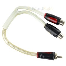 1 Male to 2 Female RCA Splitter Triple Shield Interconnect Car Home Audio Cable