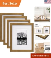 Versatile 4-Pack of 8x10 Solid Wood Picture Frames for Wall & Tabletop Display