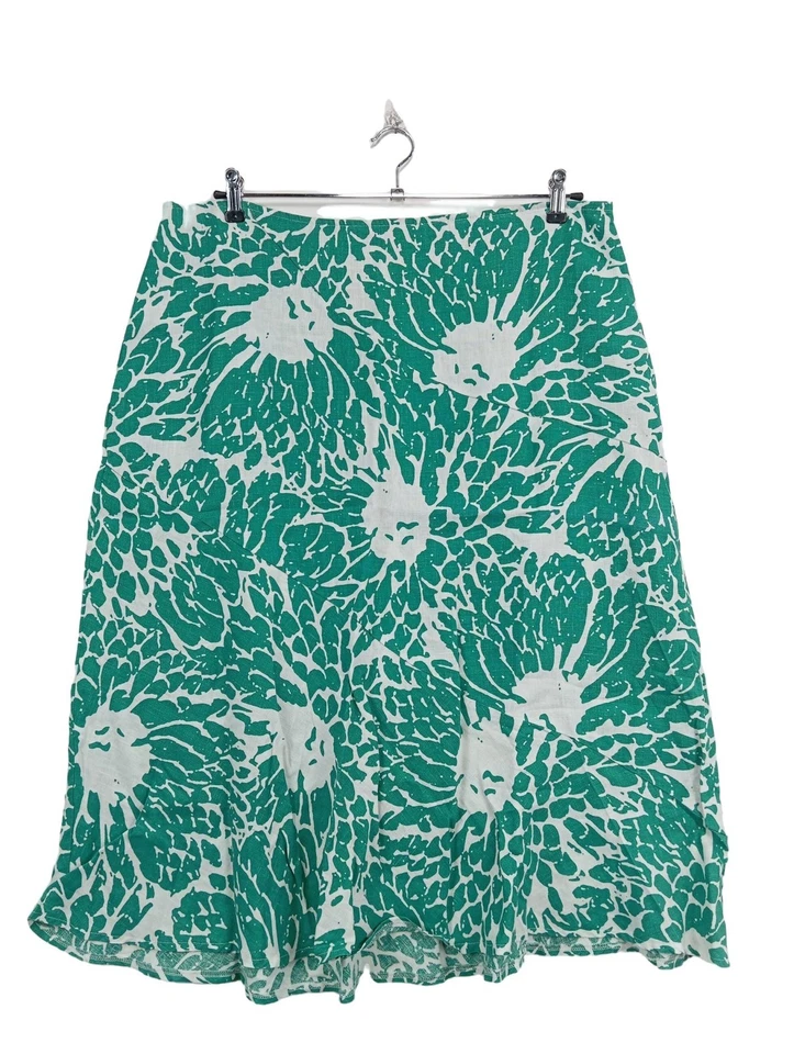 PER UNA Jupe en lin Dames Jupe T EU 50 turquoise-blanc style décontracté - Photo 1/4