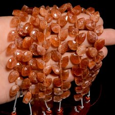 Sunstone Gemstone Pear Shape Faceted Beads 10X7X4 mm Strand 4" UGB-811