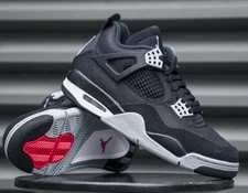 Jordan 4 Retro "Black Canvas" Men's Basketball Shoes Mid Top Us Size7-12