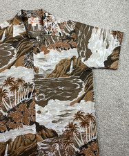 Vintage Sears Hawaiian Fashions Shirt Mens Large Waterfall Aloha Tropical 70s