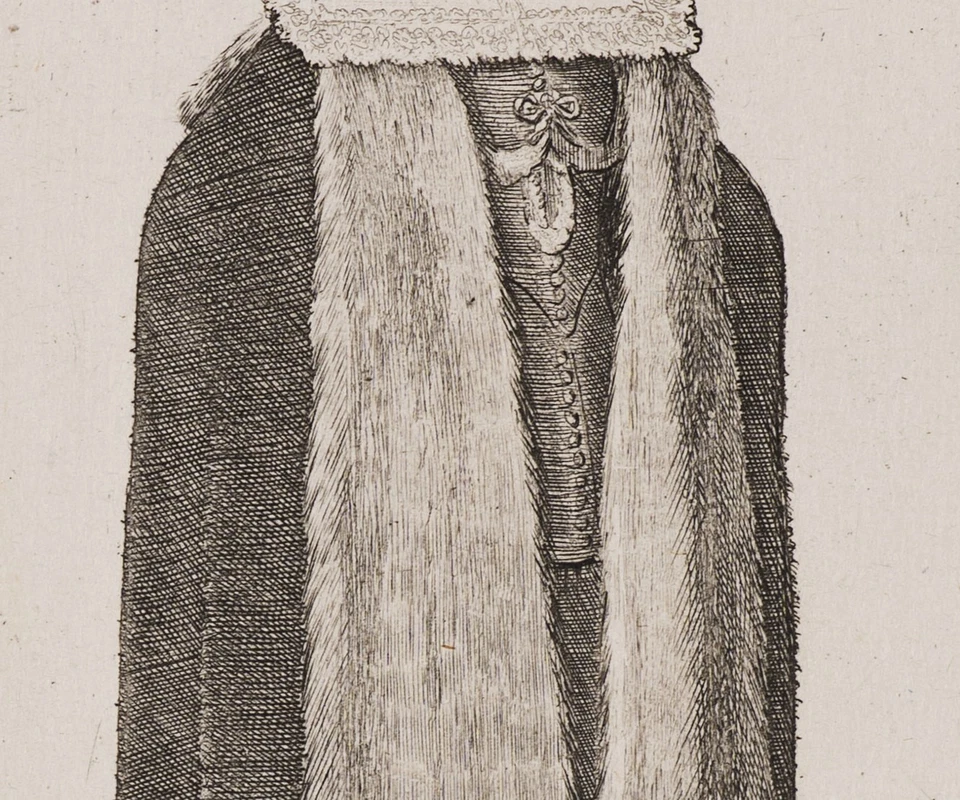 W. HOLLAR (1607-1677), Böhmische Adelige, 1649, Radierung Barock Trachten - Bild 4 von 4