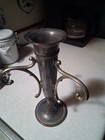  Vintage Silver Plate Vase. Fancy Pedestal Vase with Three Removeable Curling  — photo 3