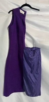 Maison Martin Margiela FW1997 98 Purple Wool ''Half Bodice'' Apron Dress   IT42