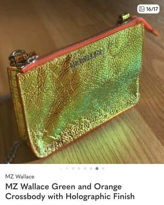 NWOT MZ Wallace Chiclet Gold Copper Metallic Small Mini Bag Xbody Strap