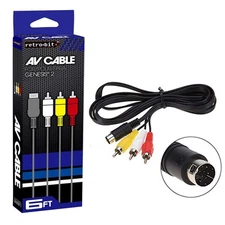 Retro-Bit Sega Genesis 2 Nomad 9-PIN AV Cables Video Black 