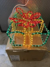 Frontgate Holiday Collection Cinmar Rope Lighted Gift Box 15x13x8