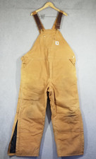 MENS 46 x 30 -Vtg Carhartt R03 Duck Arctic Double Knee Work Overall USA Workwear