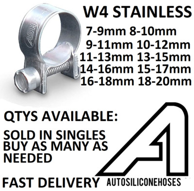 Tube Clamp Pack Of 5 Stainless Steel Mini Fuel Line Hose Clip Jubilee Petrol Pipe Clamps Silver