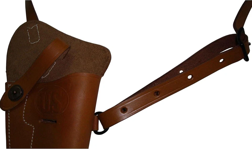 WWI WWII M3 Leather Shoulder Holster | Fits .45 .38 ACP 1911 Colt Style - Image 3 of 3