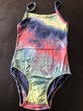 Spaghetti Strap Leotard Handmade Muted Tie Dye Size Medium 4/5 Soft Stretch New