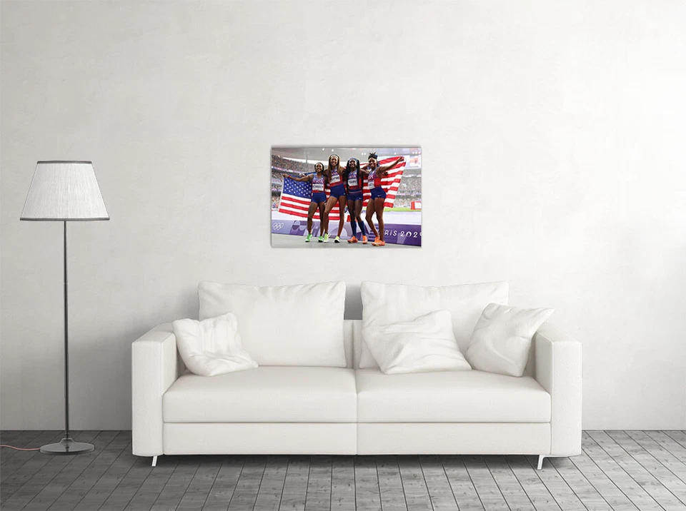 4 x 100m Relevos Campeones de Atletismo de Estados Unidos 2024 Juegos de Verano - PÓSTER 20"x30" Foto 2 de 3