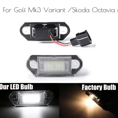 2Pcs LED License Number Plate Light Lamp Bulbs For  Golf MK3 Skoda Octavia