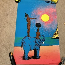 1972 Zinder Pro-Arts Blacklight Poster Blossom NOS