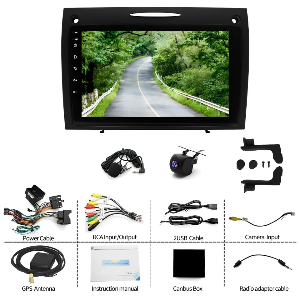 For 2004-2010 Mercedes Benz SLK-Class Android Fit For Carplay Car Stereo Radio Foto 4 de 4