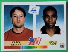 Panini World Cup 1998 WC 98 Sticker No. 408 Kasey Keller + Eddie Pope USA
