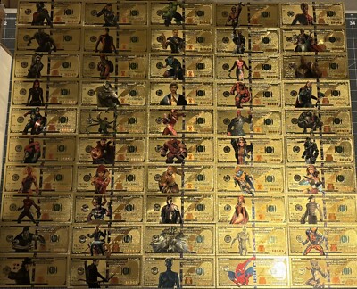 Gold Marvel Bills - Bank Notes - Singles or Full Set of 50