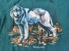 Vintage Eagle Brand Pennsylvania Wolf Tshirt Mens Large - USA Made Single Stitch