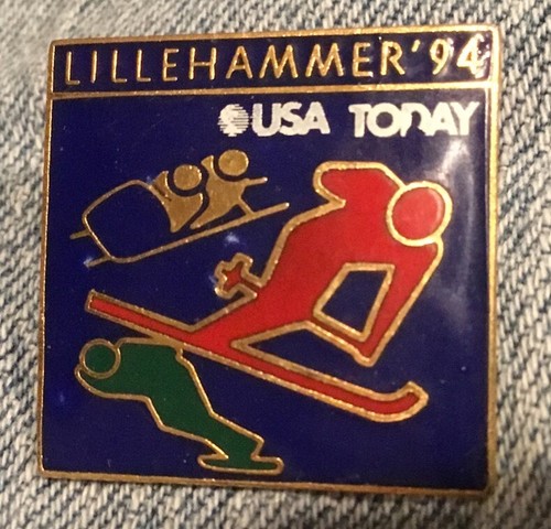 Vintage 1994 Lillehammer Olympic Pin Atlanta 1996 USA Rings de